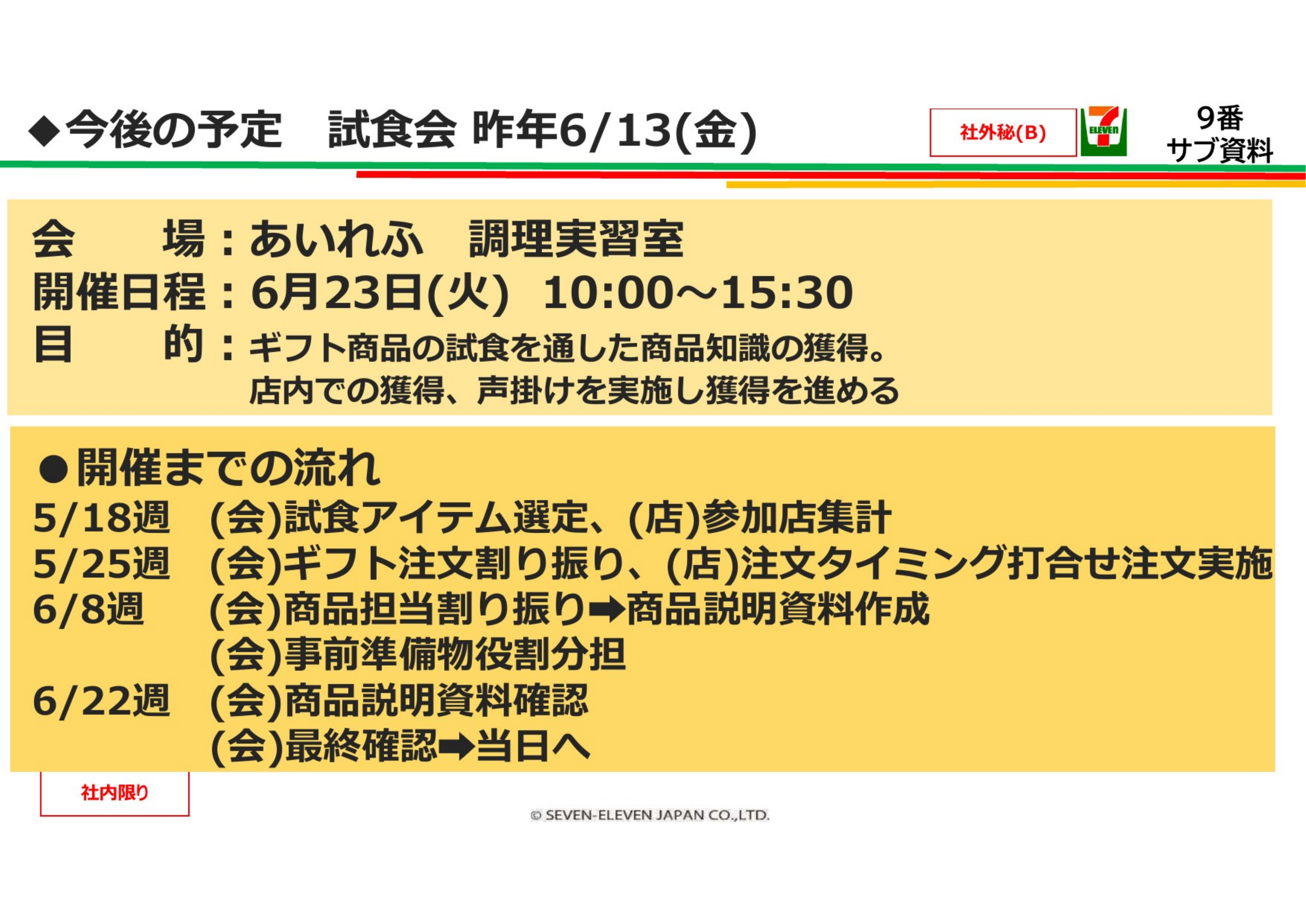 試食会 6/23（火）あいれふ調理実習室
